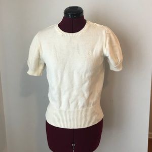 White sweater top shirt sleeve